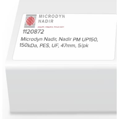 Microdyn Nadir, Nadir PM UP150, 150kDa, PES, UF, 47mm, 5/pk
