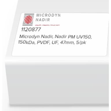 Microdyn Nadir, Nadir PM UV150, 150kDa, PVDF, UF, 47mm, 5/pk