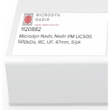 Microdyn Nadir, Nadir PM UC500, 500kDa, RC, UF, 47mm, 5/pk