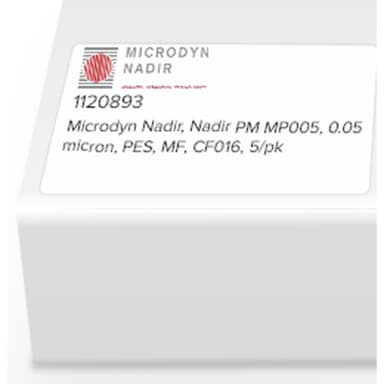 Microdyn Nadir, Nadir PM MP005, 0.05 micron, PES, MF, CF016, 5/pk