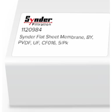 Synder Flat Sheet Membrane, BY, PVDF, UF, CF016, 5/Pk