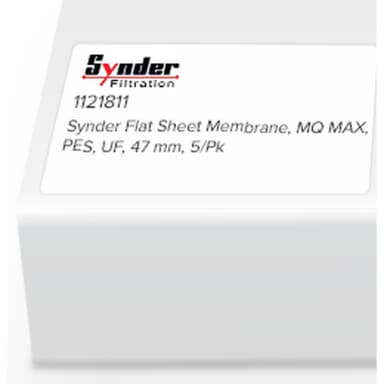 Synder Flat Sheet Membrane, MQ MAX, PES, UF, 47mm, 5/Pk
