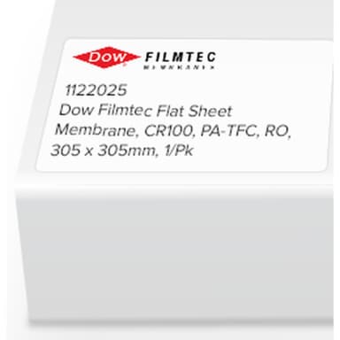 Dow Filmtec Flat Sheet Membrane, CR100, PA-TFC, RO, 305 x 305mm, 1/Pk