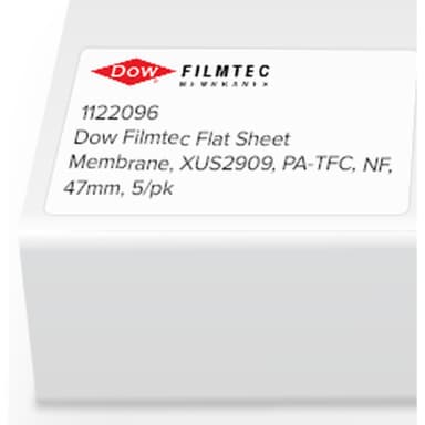 Dow Filmtec Flat Sheet Membrane, XUS2909, PA-TFC, NF, 47mm, 5/pk