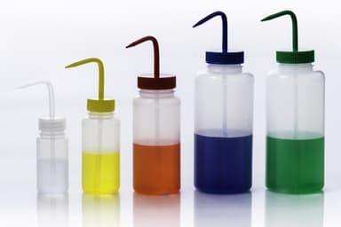 BOTTLE,LDPE,WASH,WM,WITH/YELLOW CLOSURE, 250ml (8oz)