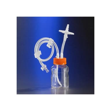 Corning Easy Grip Storage Bottle, 250mL Polystyrene bottle with Closed System Tubing accessories with 0.2µm PTFE Filter and MPC, and with Diptube, Sterile, 1 per bag, 6 per case