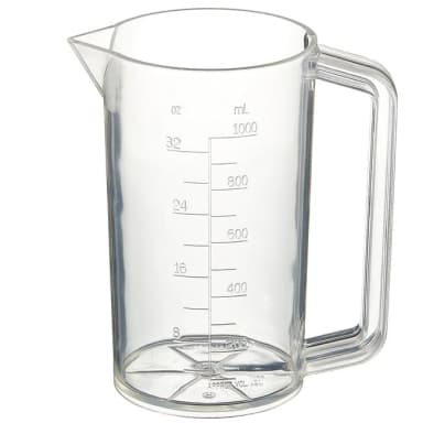 Beaker with Handle Graduated PMP 1000 mL