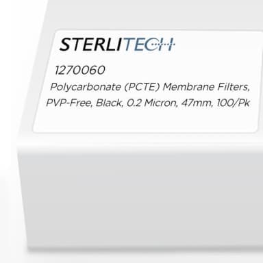 Polycarbonate (PCTE) Membrane Filters, Black, 0.2 Micron, 47mm, 100/Pk