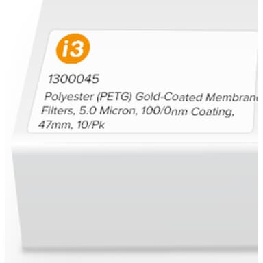 Polyester (PETG) Gold-Coated Membrane Filters, 5.0 Micron, 100/0nm Coating, 47mm, 10/Pk