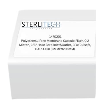 Polyethersulfone Membrane Capsule Filter, 0.2 Micron, 3/8" Hose Barb Inlet&Outlet, EFA: 0.8sqft, OAL: 4.0in (CMMP9208MM)