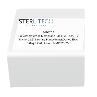 Polyethersulfone Membrane Capsule Filter, 0.2 Micron, 1.5" Sanitary Flange Inlet&Outlet, EFA: 0.8sqft, OAL: 4.7in (CMMP9208YY)
