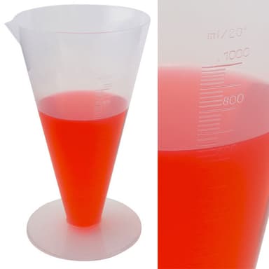 Cylinder Conical Graduated, PP 1000mL, 6/CS
