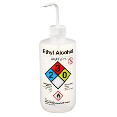 Wash Bottle Safety RTK N/M Ethyl Alcohol LDPE 500 mL