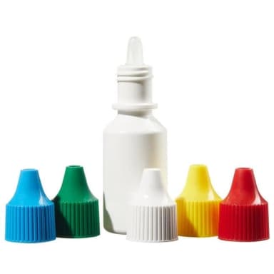 Lab-Pack Dropper Btl LDPE Wht w/Asst Colored Closures 15 mL