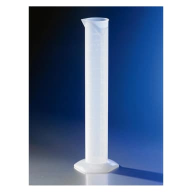 Corning Single Metric Scale, 10mL Reusable Plastic Graduated Cylinder, Polypropylene, TC with Funnel Top