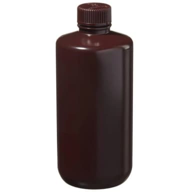 Bottle, Narrow Mouth, Boston Round - HDPE, Amber 16 oz / 500 mL (28-415)
