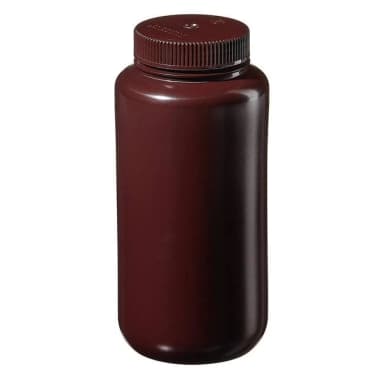 Bottle, Wide Mouth, Round - HDPE, Amber 32 oz / 1000 mL (63-415)