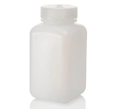 Bottle, Wide Mouth, Square - HDPE 16 oz / 500 mL (53-415)