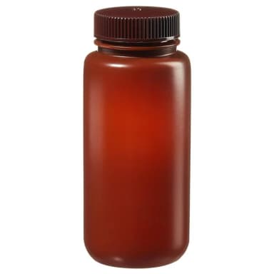 Packaging Bottle, Wide Mouth - HDPE, Translucent Amber 16 oz / 500 mL (53-415)