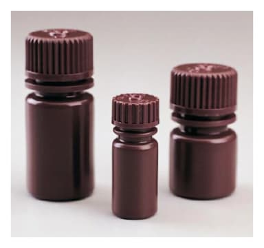 Bottle, Small, Narrow Mouth, Boston Round - HDPE Amber - Shrink Wrap Module 1/8 oz / 4 mL (13-415)