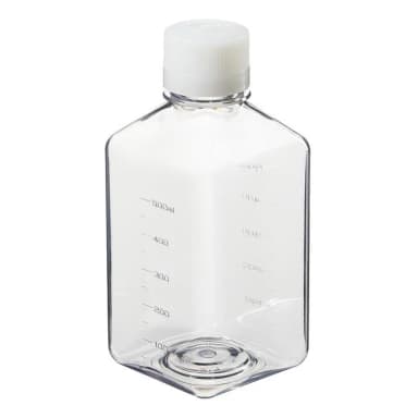 Media Bottle, Graduated, Square - PET w/HDPE Closure - Shrink Wrap Module - STERILE 500 mL exp. (38-430)