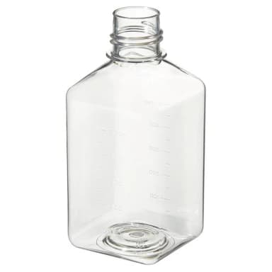 Media Bottle, Graduated, Square - PET w/o Closure - Shrink Wrap Module - STERILE 500 mL exp. (38-430)