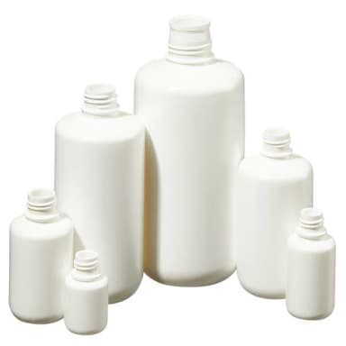 Bottle, Narrow Mouth, Boston Round - White HDPE WITHOUT Closure 4 oz / 125 mL (24-415)