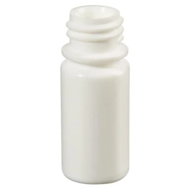 Bottle, Small, Narrow Mouth, Boston Round - White HDPE WITHOUT Closure 1/8 oz / 4 mL (13-415)