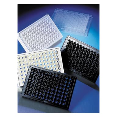 Corning 96 Well Half Area White with Clear Flat Bottom Polystyrene Not Treated Microplate, 25 per Bag, without Lid, Nonsterile