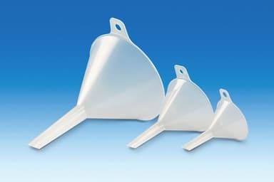 Funnel, PP, dia.120mm, length 180mm, stem dia.11mm, pk 12