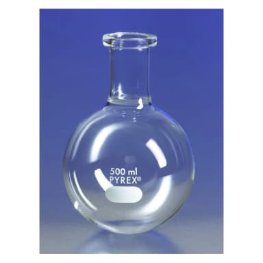 PYREX 22L Short Ring Neck Boiling Flask, Round Bottom