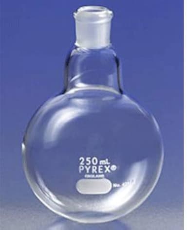 PYREX 5mL Round Bottom Flask Standard Taper 14/10 with Cap