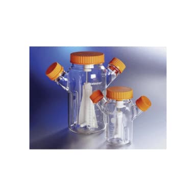 Corning 125mL Reusable Spinner Flask with 70mm Flat Center Cap and 2 Angled Sidearms
