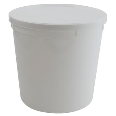 Container w Lid White, HDPE 165oz, 25/CS