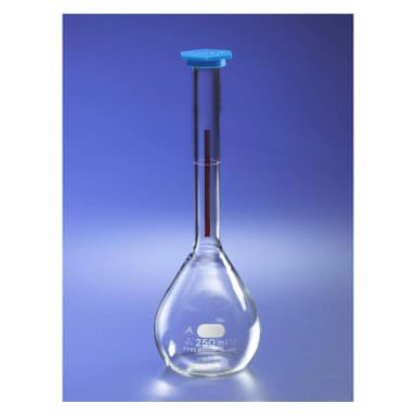 PYREX 1L Class A Lifetime Red Volumetric Flask with Polyethylene Snap-Cap