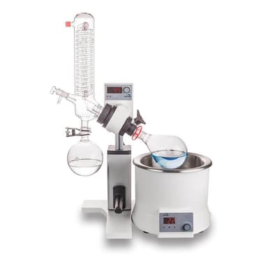 SCI100-S Rotary Evaporator including vertical coiled condenser, 5L bath, 1000ml evaporating flask NS 29/32 and 1000ml receiving flask KS 35/20, 220-240V, 50/60Hz, UK Plug