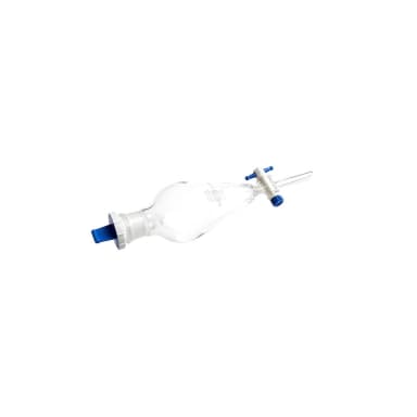 PYREX 125mL Pear-Shaped Squibb Separatory Funnel, PTFE Product Standard Stopcock, Polyethylene Standard Taper Stopper