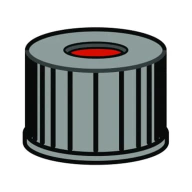 N8 PP screw cap, black, center hole PTFE red/Silicone white/PTFE red