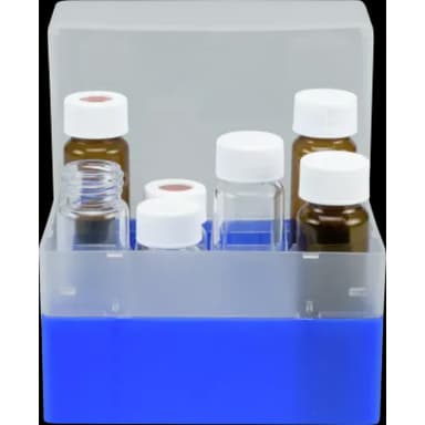 Vial container, max. diameter 27.5 mm, 16 pos. with lid