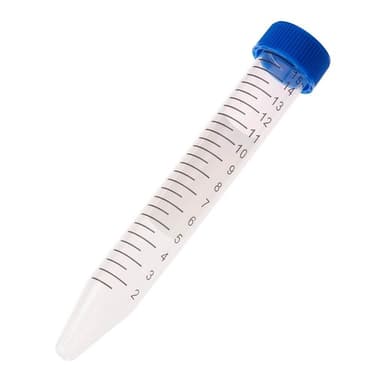 15mL Polypropylene Centrifuge Tubes - Conical, Paperboard Rack, Sterile, 25/Rack, 500/CS