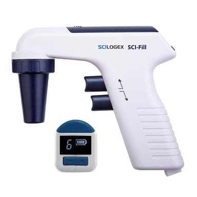 SCI-Fill Motorized Pipette Filler, c/w 2 x 0.45um Filters, AC Charger & Wall Stand, 110-220V, 50/60Hz, US Plug
