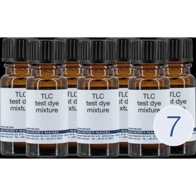 Collection of the 7 individual components of test dye mixture 3