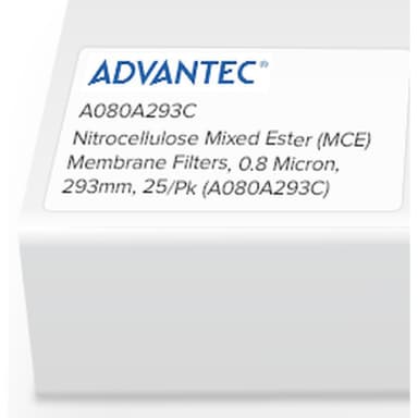 Nitrocellulose Mixed Ester (MCE) Membrane Filters, 0.8 Micron, 293mm, 25/Pk