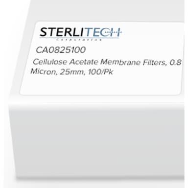 Cellulose Acetate Membrane Filters, 0.8 Micron, 25mm, 100/Pk