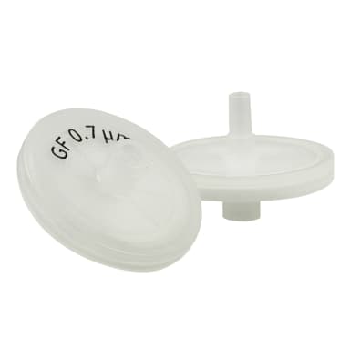 Glass Fiber Syringe Filter, Abluo, 0.7 micron, 25mm, 50/pk