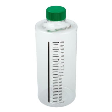 2000mL Roller Bottle, Non-treated Suspension Culture, Printed Graduations, Non-Vented Cap, Sterile