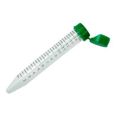 15mL Centrifuge Tube, Flip Top Cap – Paperboard Rack, Sterile