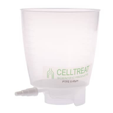 1000mL Polypropylene Bottle Top Filter, PTFE Filter Material, 0.45um, 90mm, Non-sterile