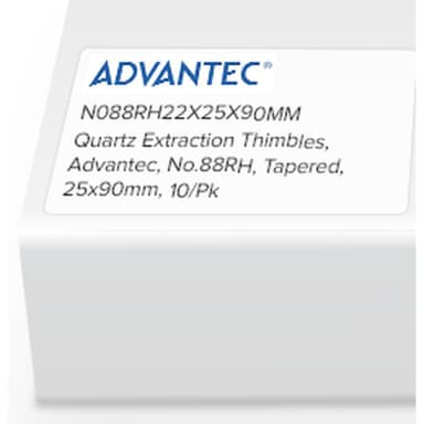 Quartz Thimble-HT No.88RH, Tapered, 25 x 90mm, 10/Pk