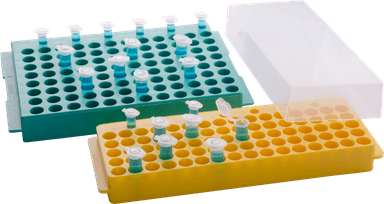 Abdos Reversible Rack with Cover (1.5 & 2 mL, / 0.5 mL) Blue with 96 Places, 6/CS